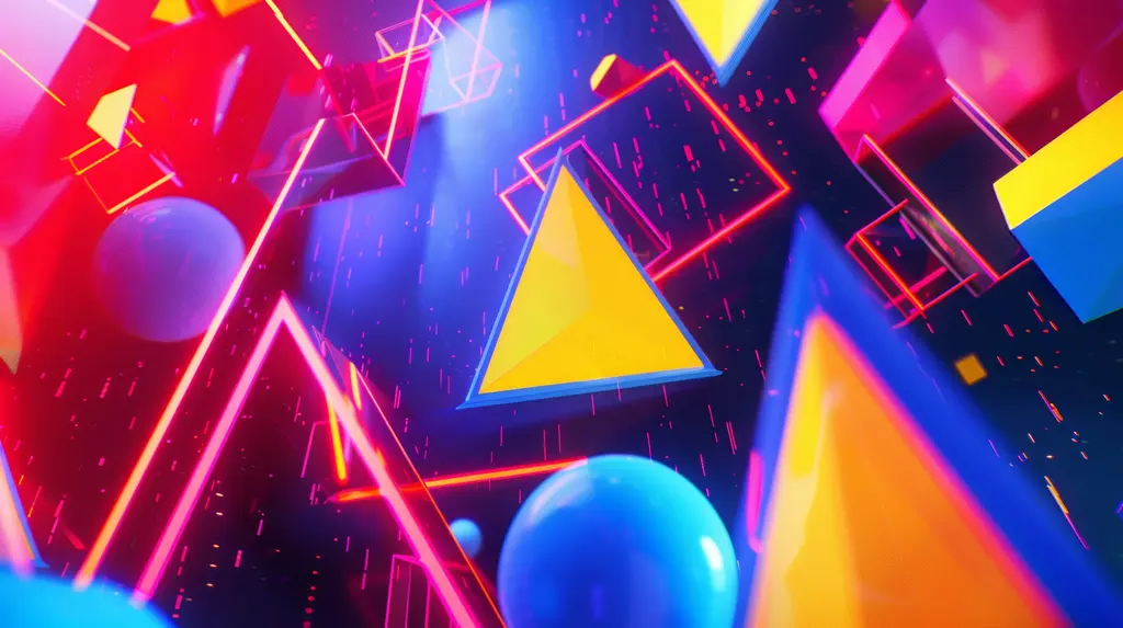 Geometric Symphony in Neon Light