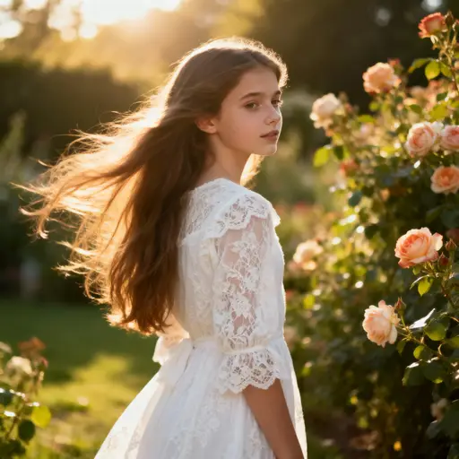 Beautiful girl square portrait study