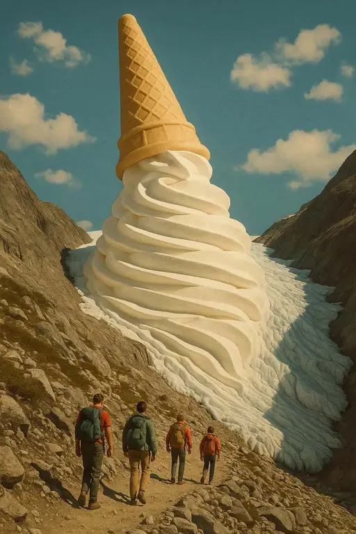 Giant Ice Cream Peak Beckons Adventurers