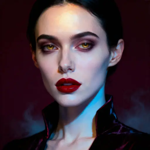 Vampire woman close square portrait