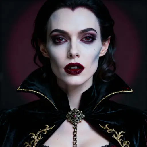 vampire woman portrait, square crop