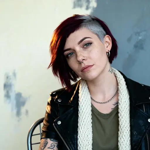 Woman in alternative-style intimate portrait