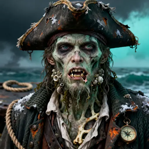 zombie pirate portrait close-up