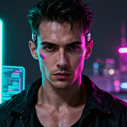 cyberpunk alternative man portrait