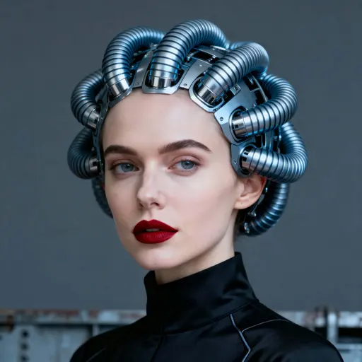 European woman biomechanical hair