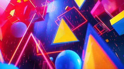 Geometric Symphony in Neon Light