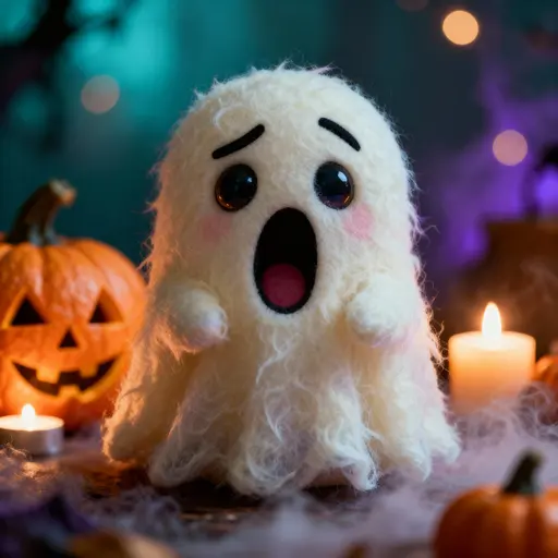 Ghost with a terrified expression