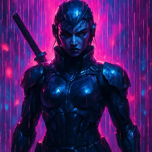 Neon Rain Warrior