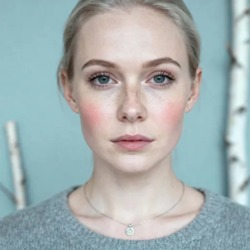 Nordic woman head-and-shoulders calm portrait