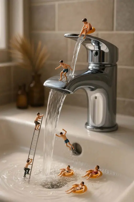 Tiny Adventurers at the Bathroom Sink