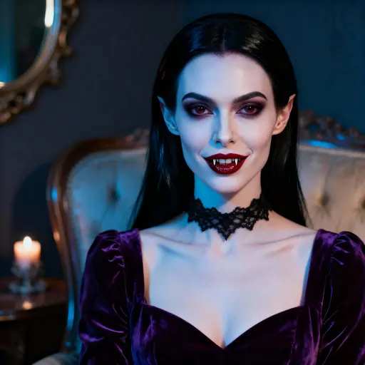 Vampire Woman Headshot, Alluring Portrait