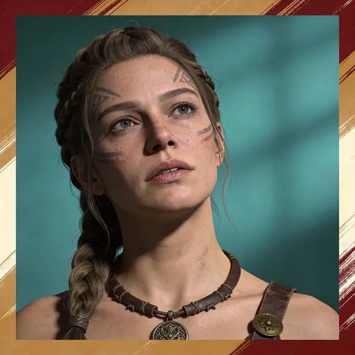 Viking woman dignified studio portrait