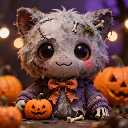 Whimsical Fluffy Zombie Portrait