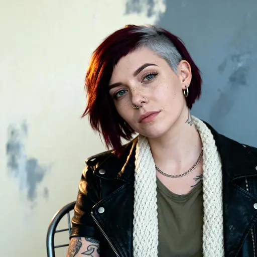 Woman in alternative-style intimate portrait